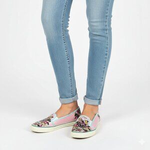 Ed Hardy Pink Pointed-Toe Slip-On Sneakers – Women’s Size 5